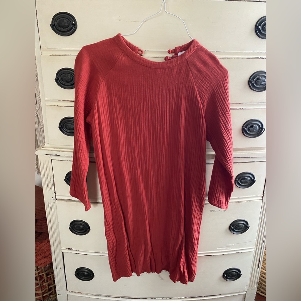 Burnt red, midi dress. Size small.